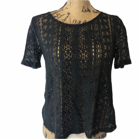 American Eagle Outfitters Tops - American Eagle open knit shirt blue XS